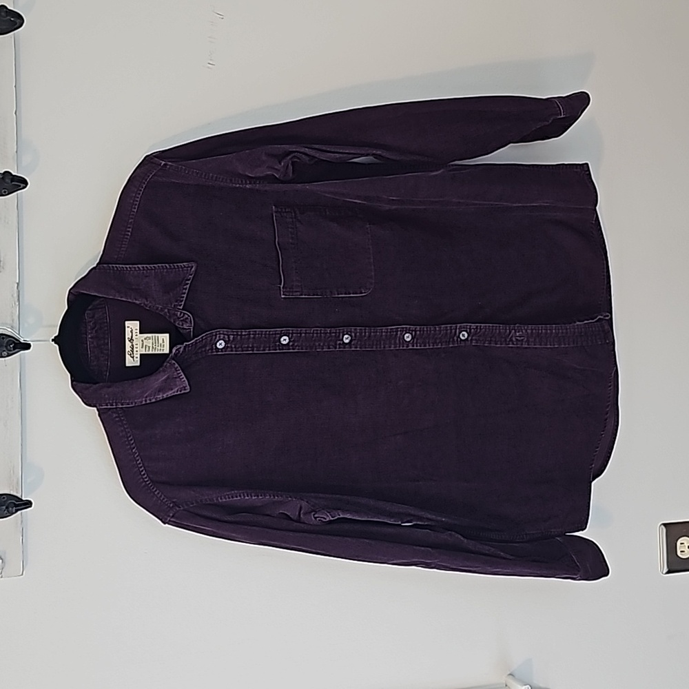 Vintage Eddie Bauer Corduroy Plum Button Front Shirt/Jacket SZ:XL